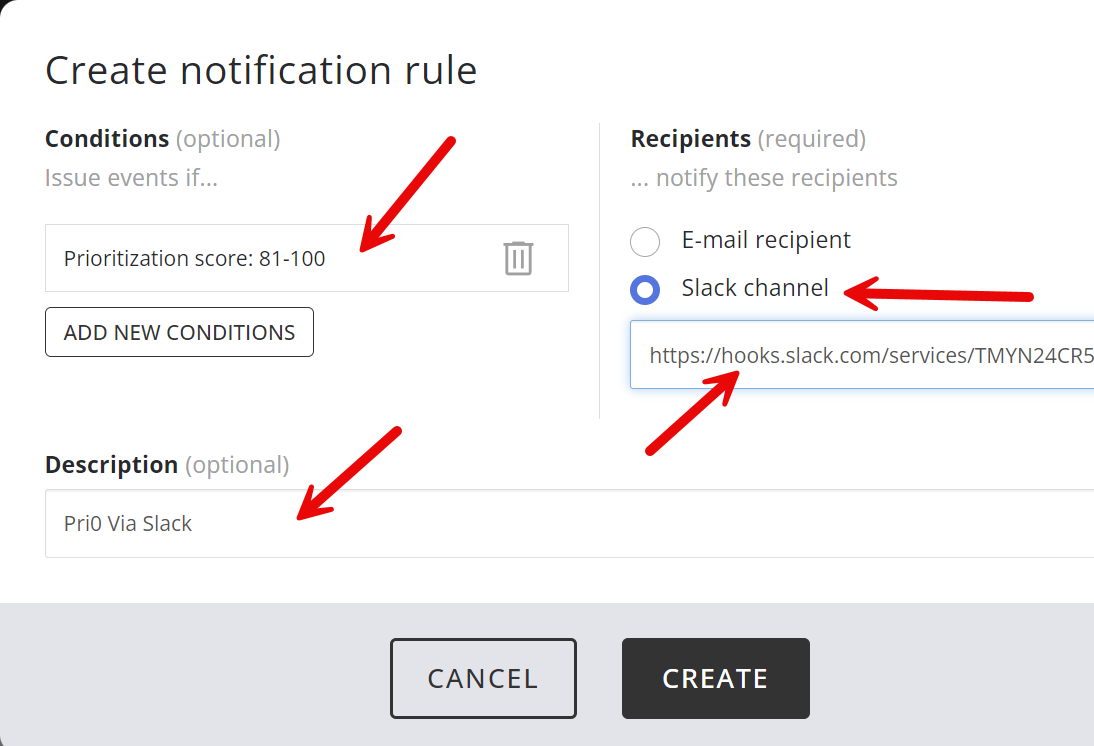 Notification rule
