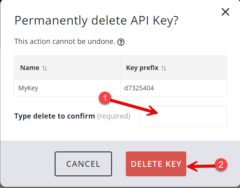 Deletion confirmation