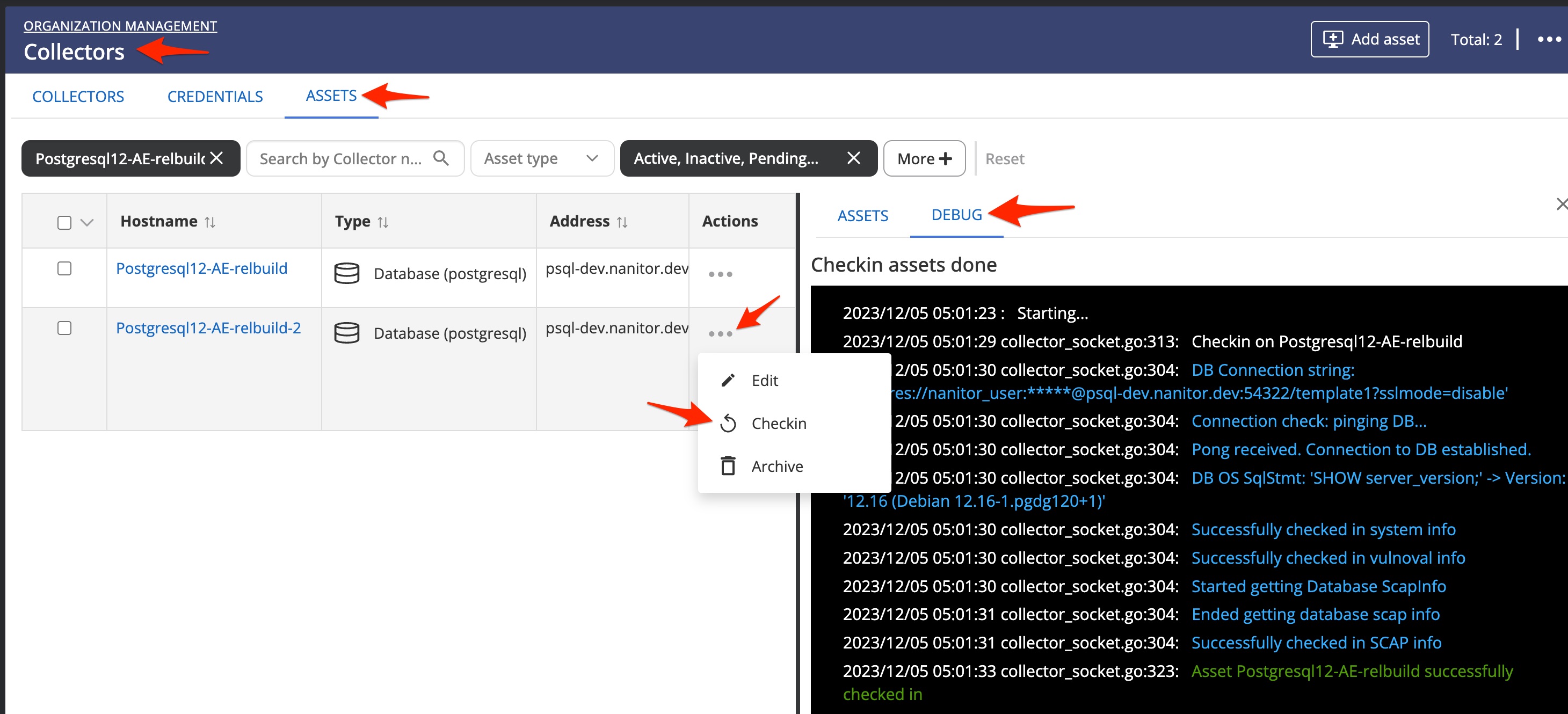 Troubleshoot onboarded PostgrSQL database